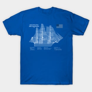 USS Constitution frigate blueprint plan - ABDpng T-Shirt